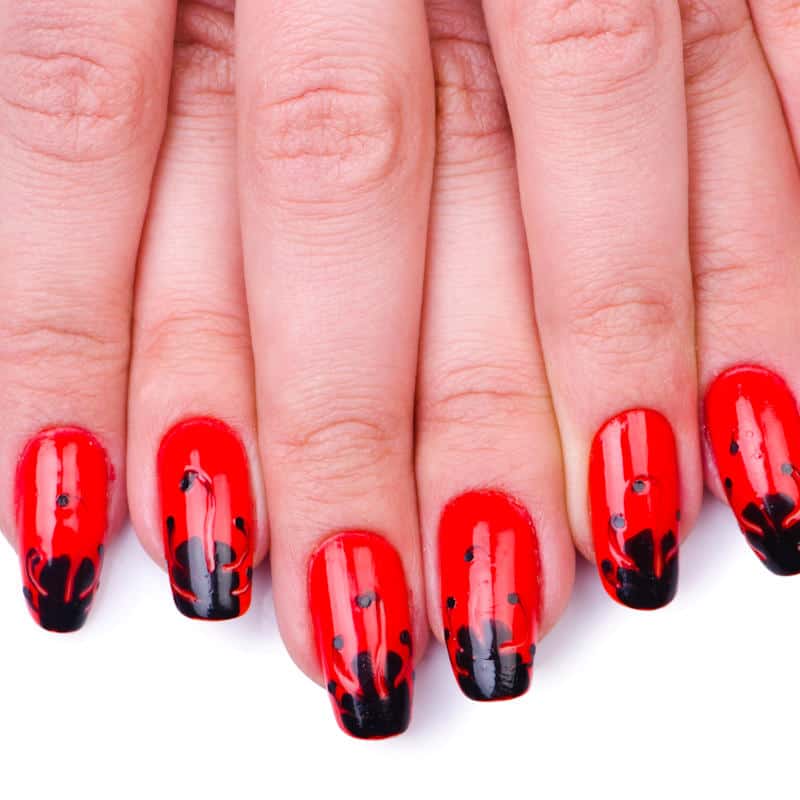 Red Acrylic Nails Service
