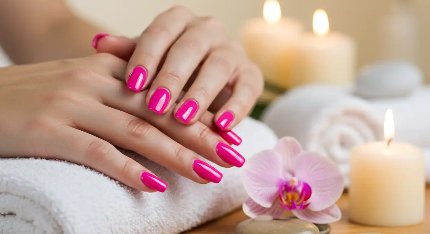 Hot Pink Gel Nails Manicure