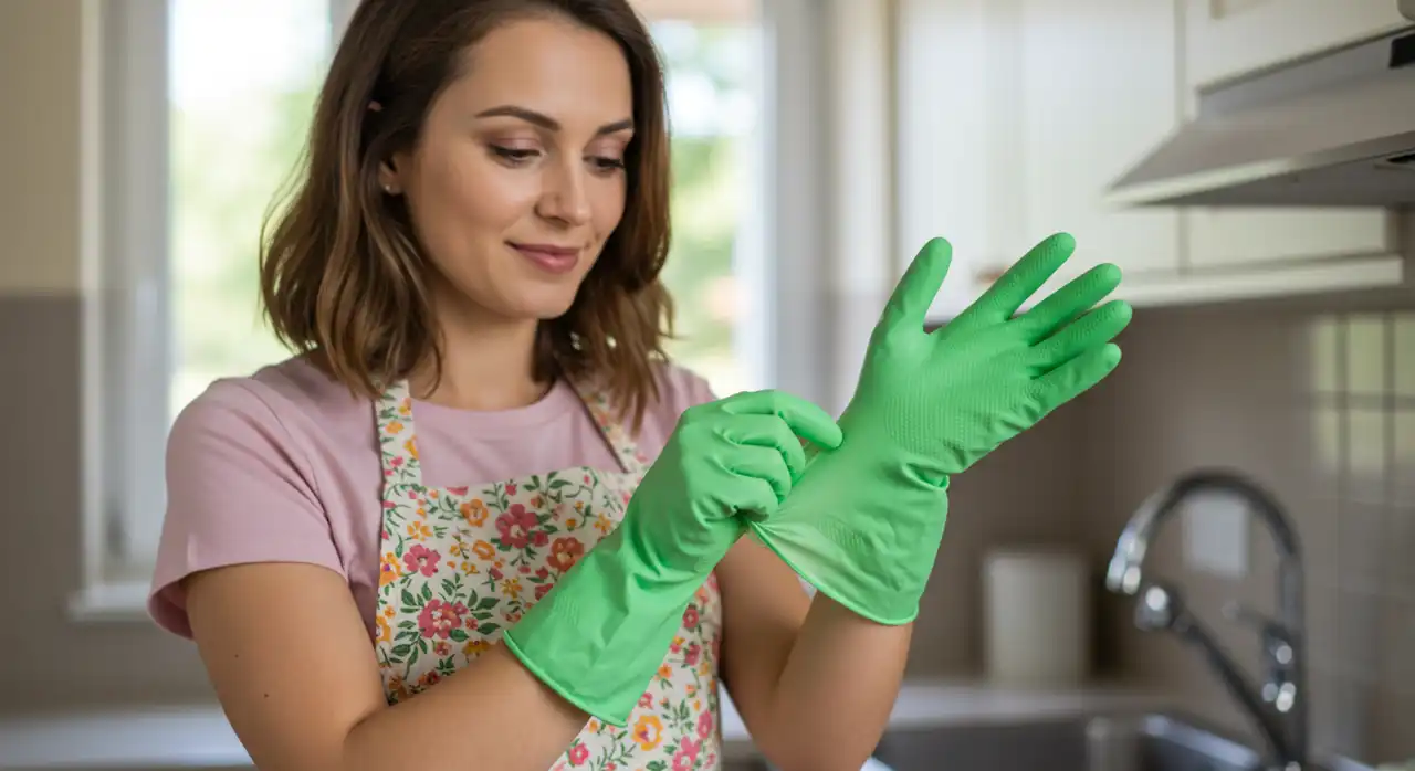 Wear Gloves to Protect Nails When Cleaning