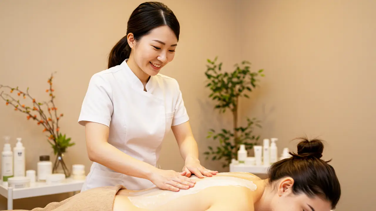 Woman Getting a Deep Cleansing Back Facial