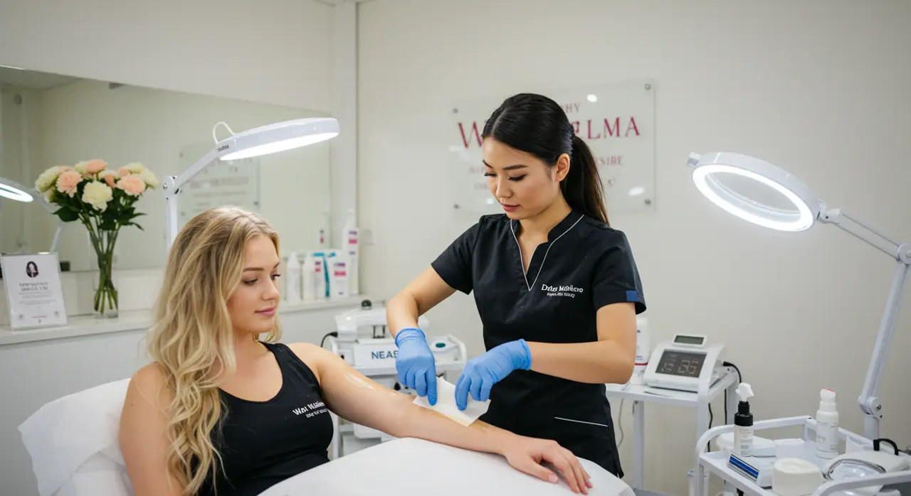 Woman Getting Her Arms Waxed