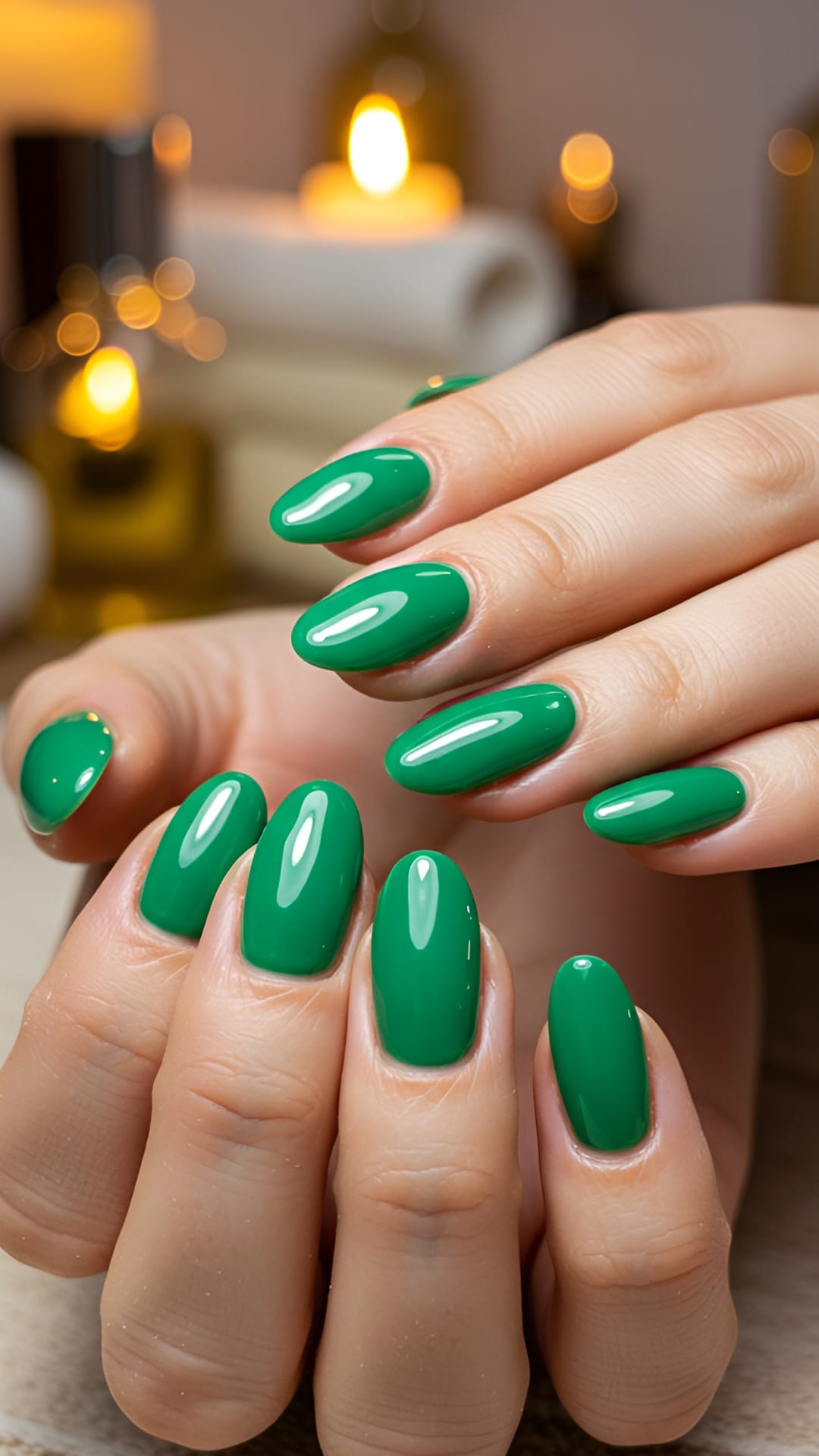Green Lacquer Nail Polish Manicure