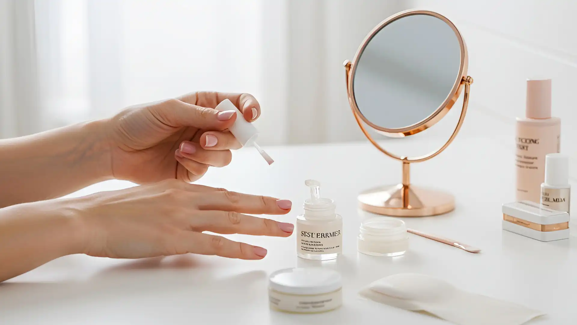 Daily Routine Applying Nail Strengthener