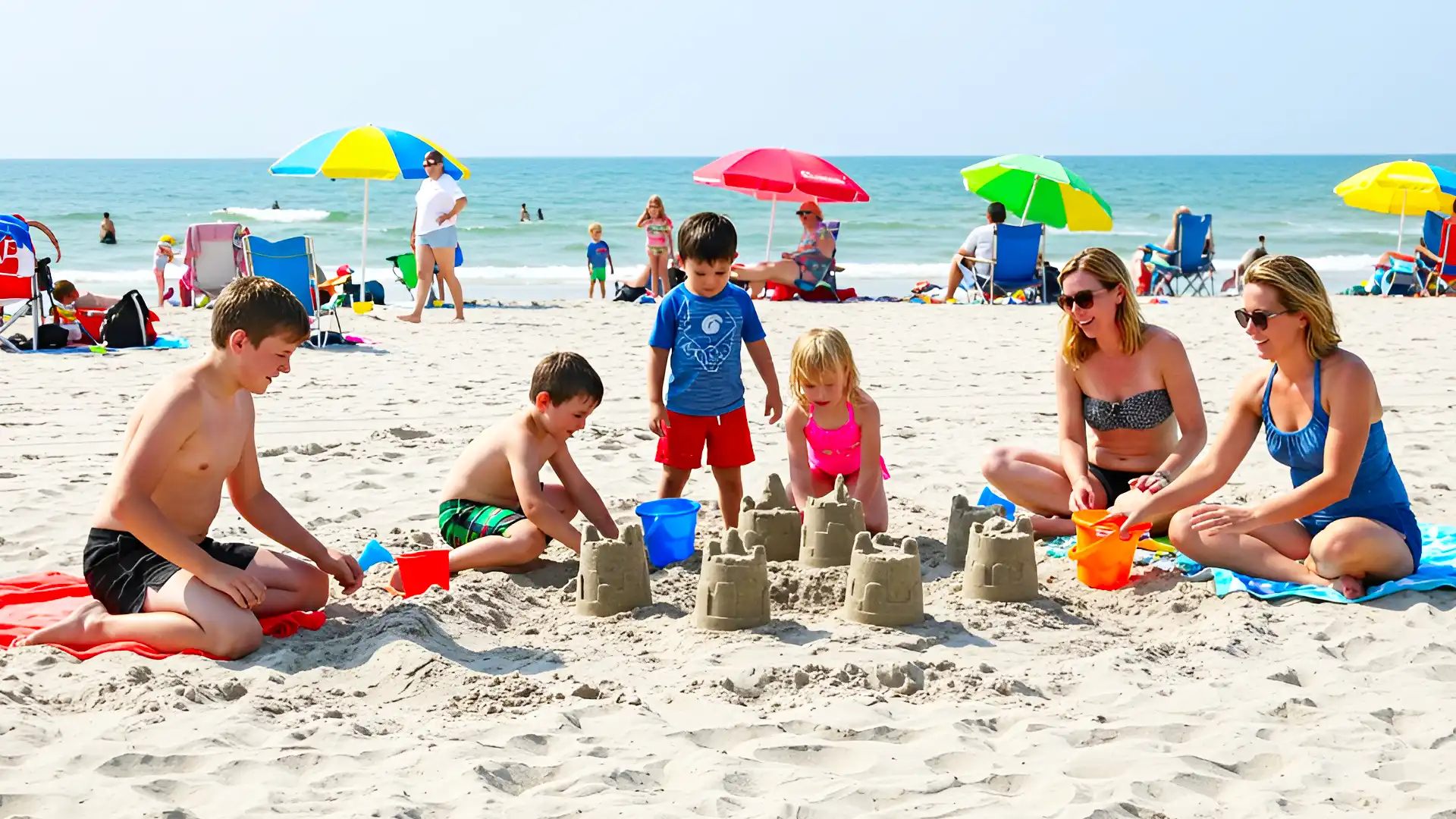 Kids Building Sandcastles at Cocoa Beach