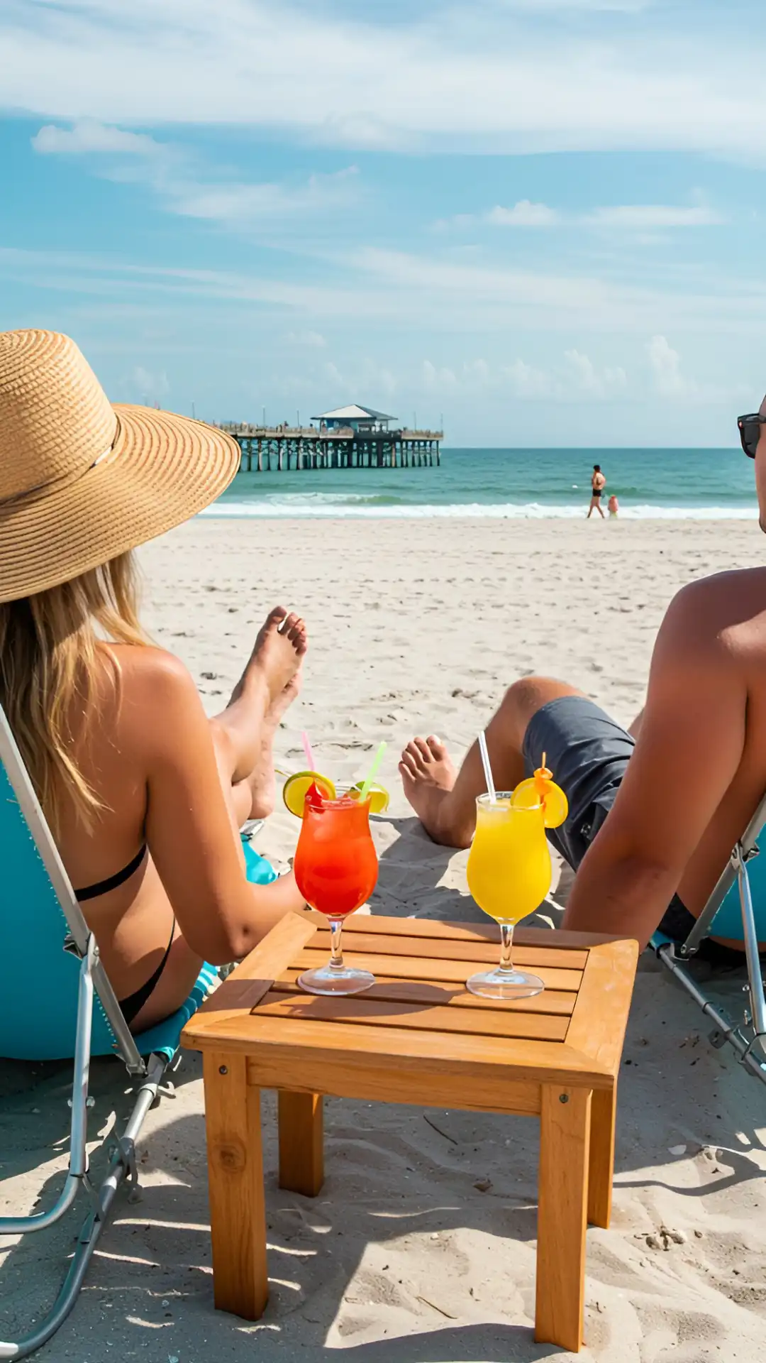 Tourist Couple Near Cocoa Beach Pier