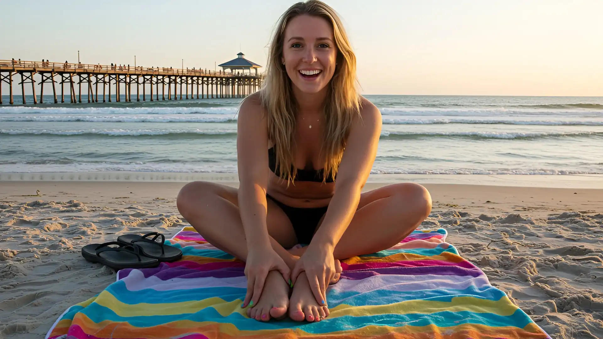 Woman Visiting Cocoa Beach After Mani Pedi